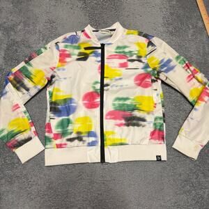 PUMA Kylie Jenner White Colorful Sugar Print LS Zip Sweater Track Jacket Medium